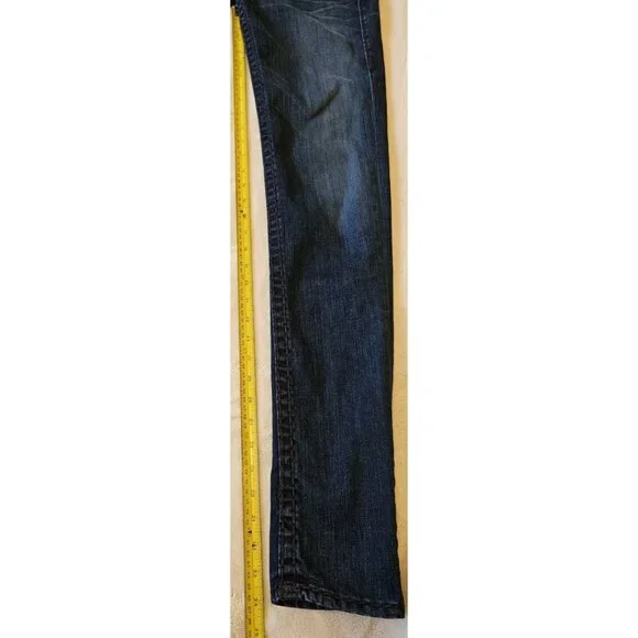 True Religion Julie Super T Jeans Womens 29 Dark Wash Thick Purple Stitch Y2K - Picture 9 of 15